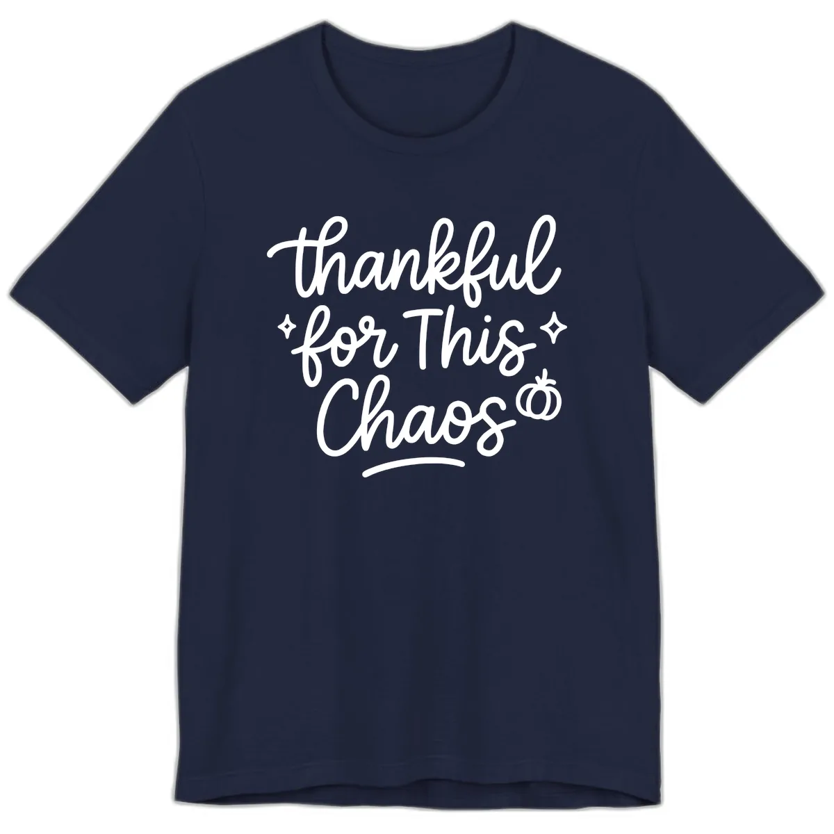 Thankful For This Chaos Typography Premium T-Shirt in Navy