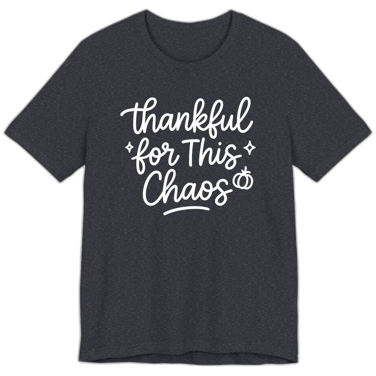 Thankful For This Chaos Typography Premium T-Shirt in Heather Navy