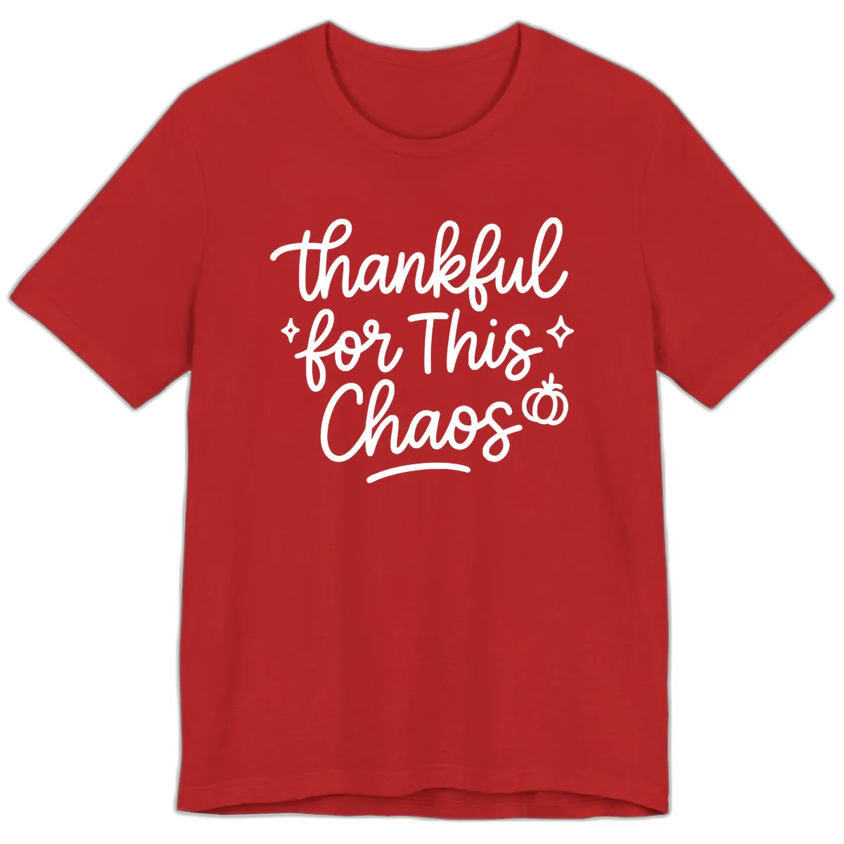 Thankful For This Chaos Typography Premium T-Shirt in Red