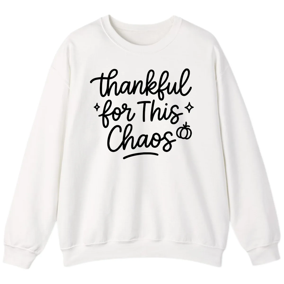 Thankful For This Chaos Typography Sweatshirt in White