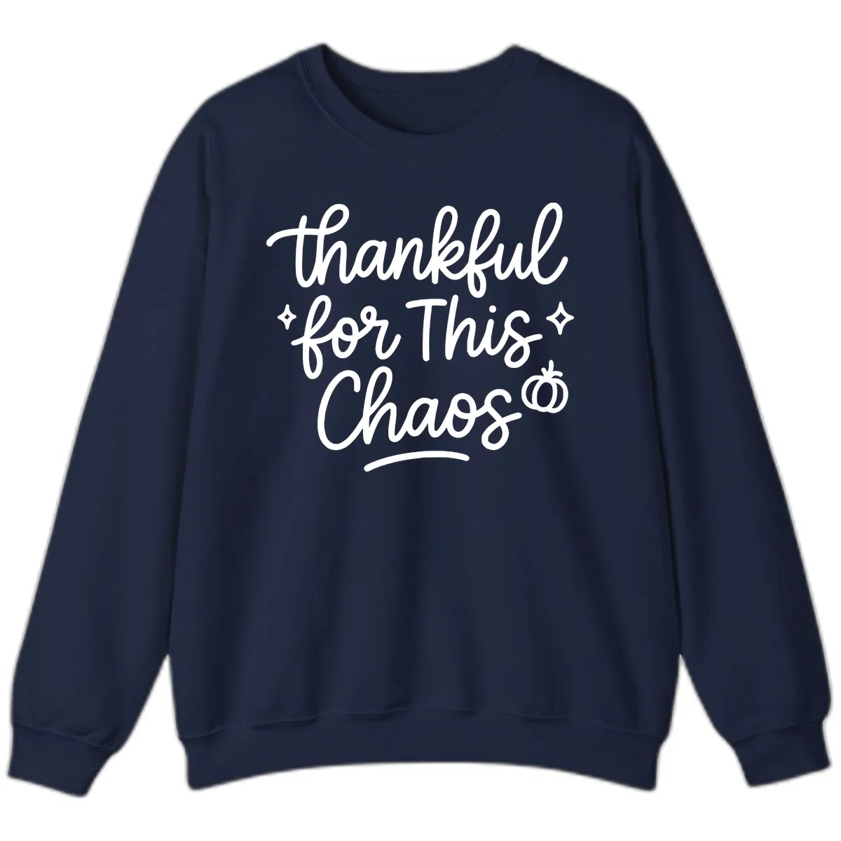Thankful For This Chaos Typography Sweatshirt in Navy