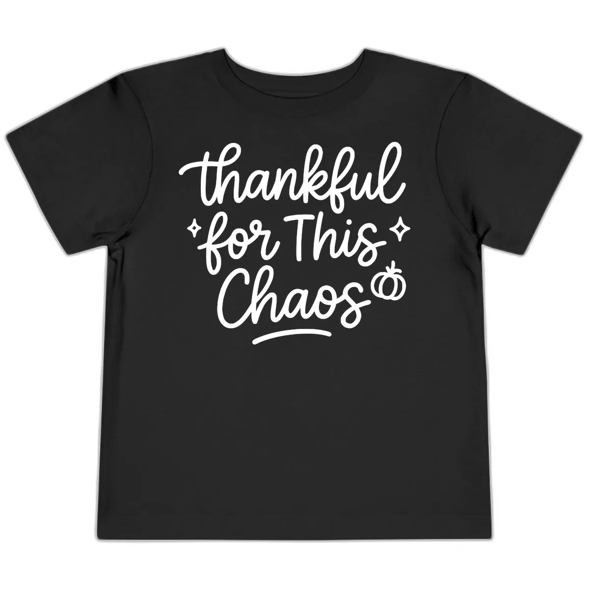 Thankful For This Chaos Typography Toddler T-Shirt in Black