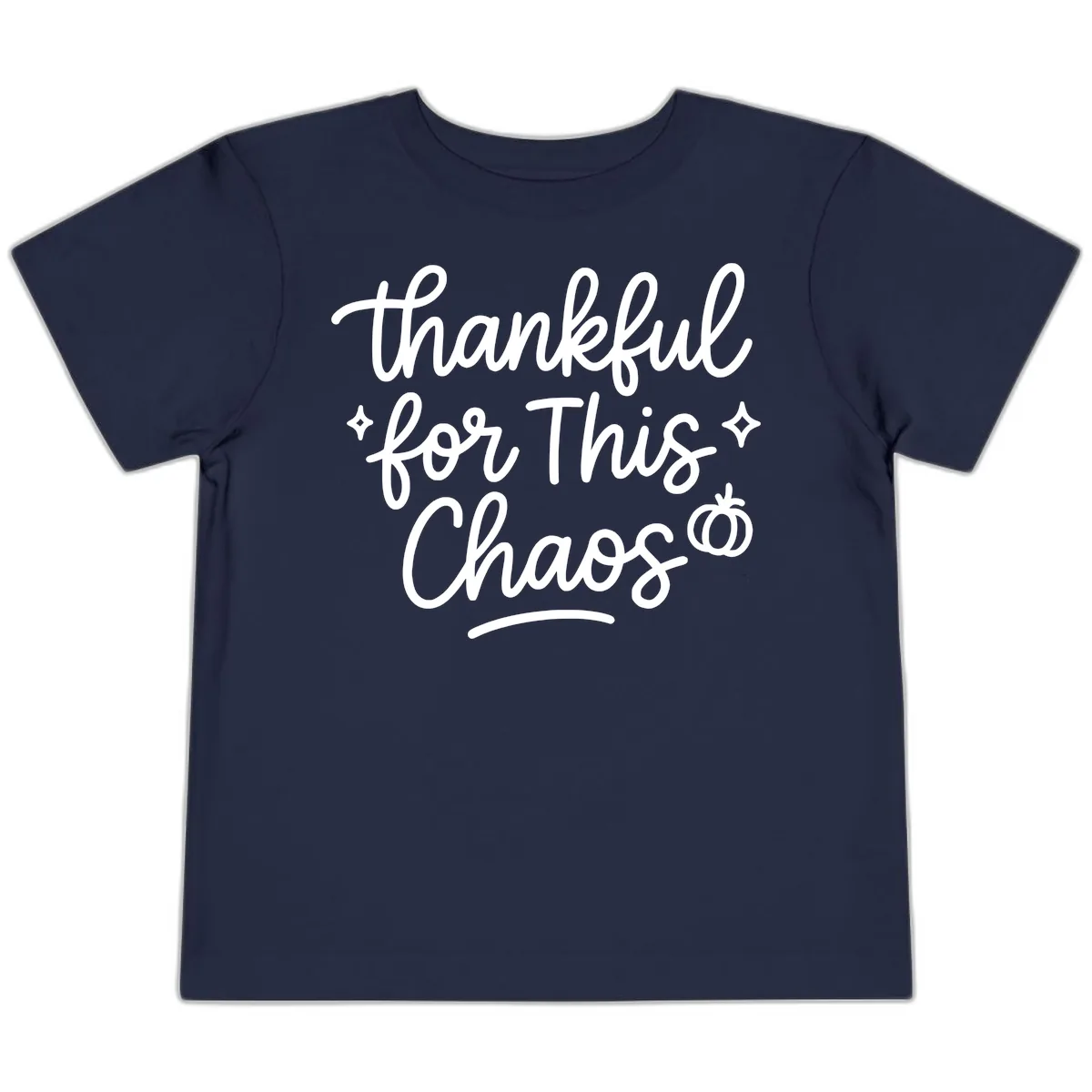 Thankful For This Chaos Typography Toddler T-Shirt in Navy