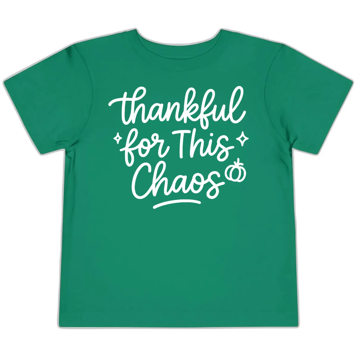 Thankful For This Chaos Typography Toddler T-Shirt in Kelly