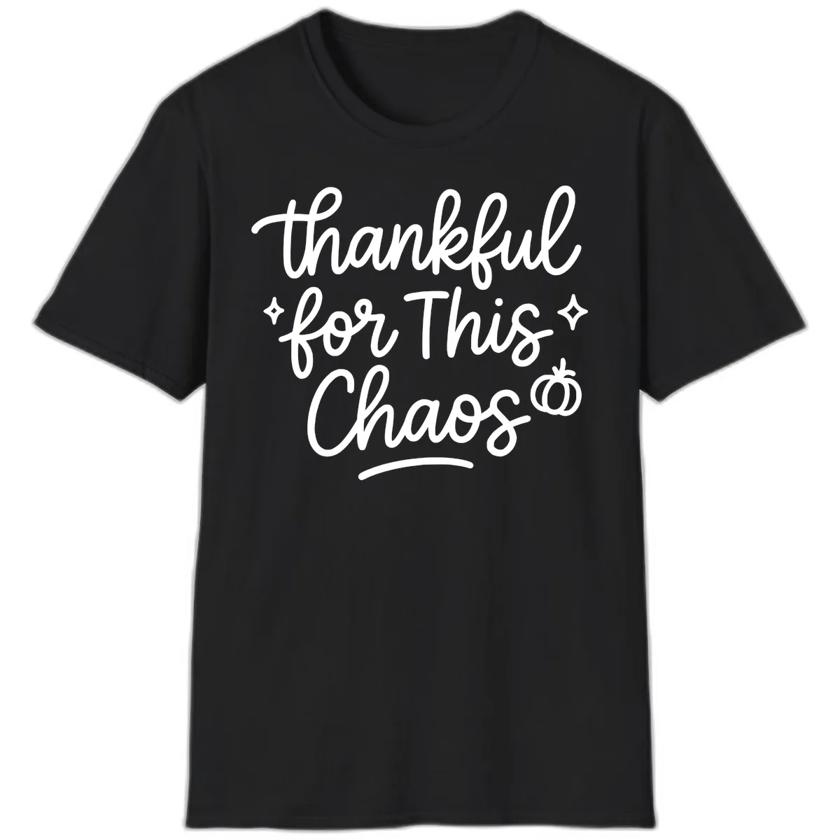 Thankful For This Chaos Typography T-Shirt in Black