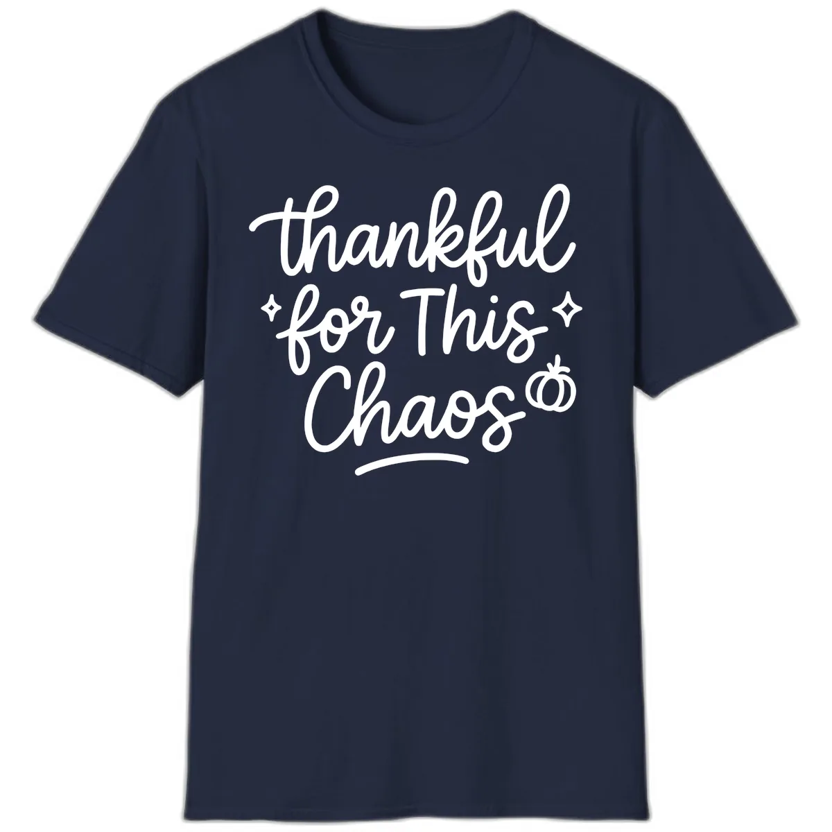 Thankful For This Chaos Typography T-Shirt in Navy