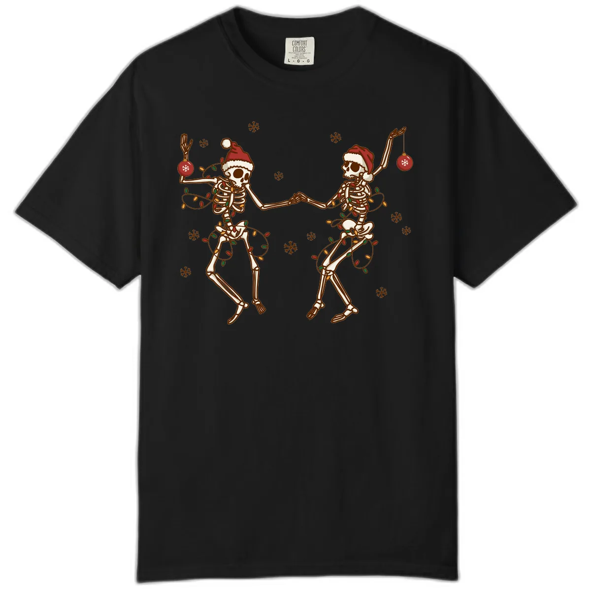 Dancing Skeletons Christmas Lights Comfort Color in Black
