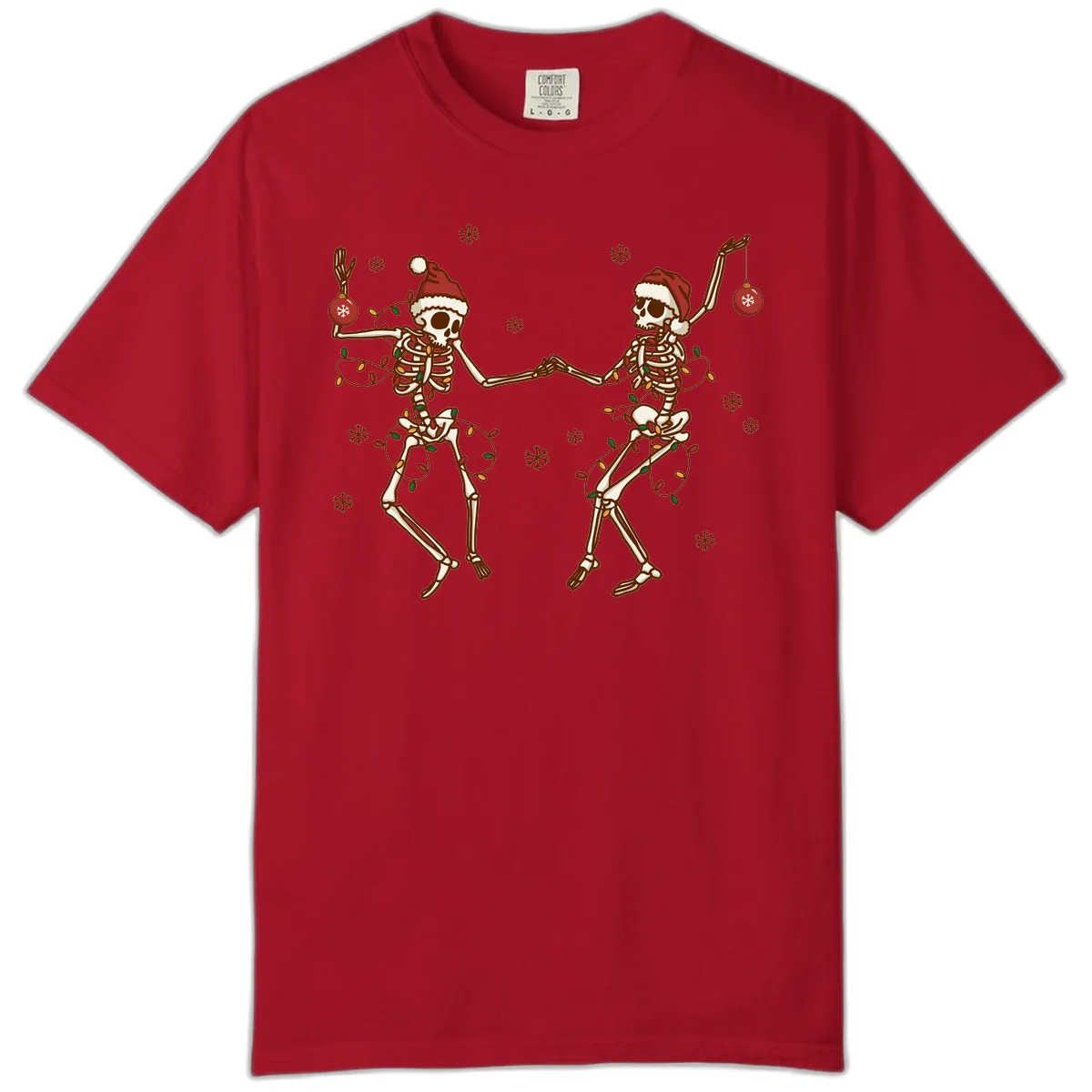 Dancing Skeletons Christmas Lights Comfort Color in Red