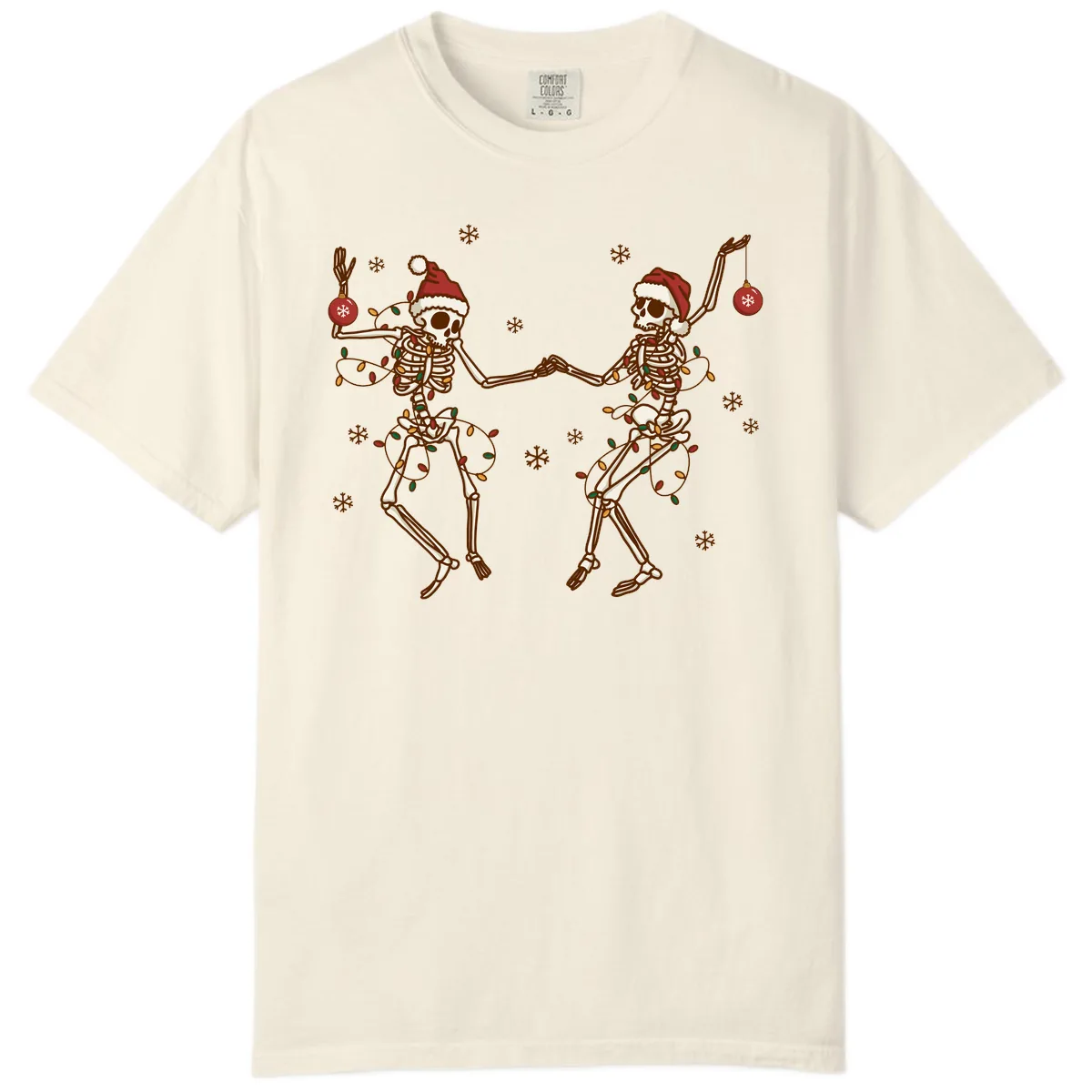 Dancing Skeletons Christmas Lights Comfort Color in Ivory
