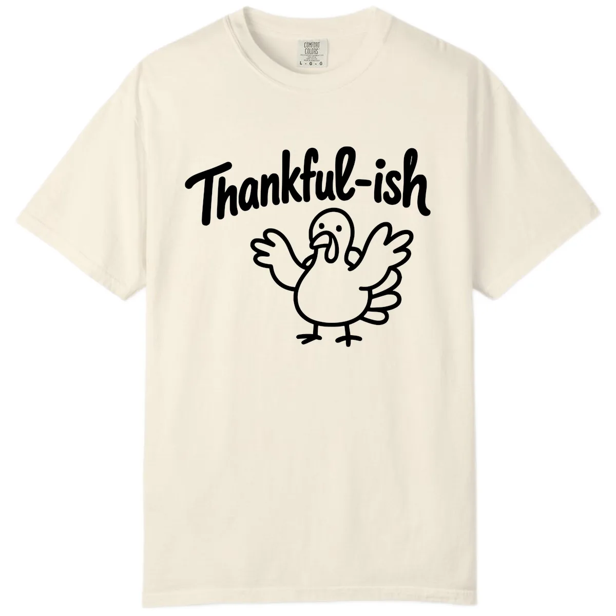 Thankful-ish Turkey Design Comfort Color in Ivory