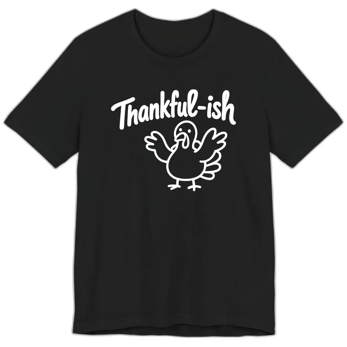 Thankful-ish Turkey Design Premium T-Shirt in Black