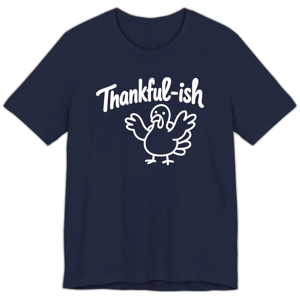 Thankful-ish Turkey Design Premium T-Shirt in Navy