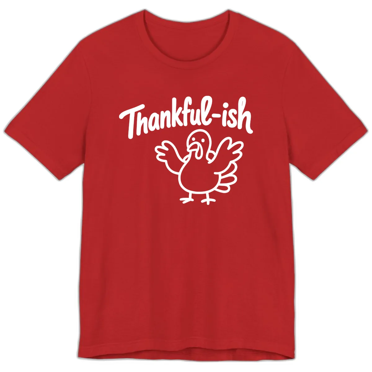 Thankful-ish Turkey Design Premium T-Shirt in Red