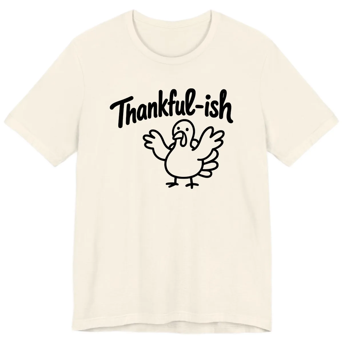 Thankful-ish Turkey Design Premium T-Shirt in Natural