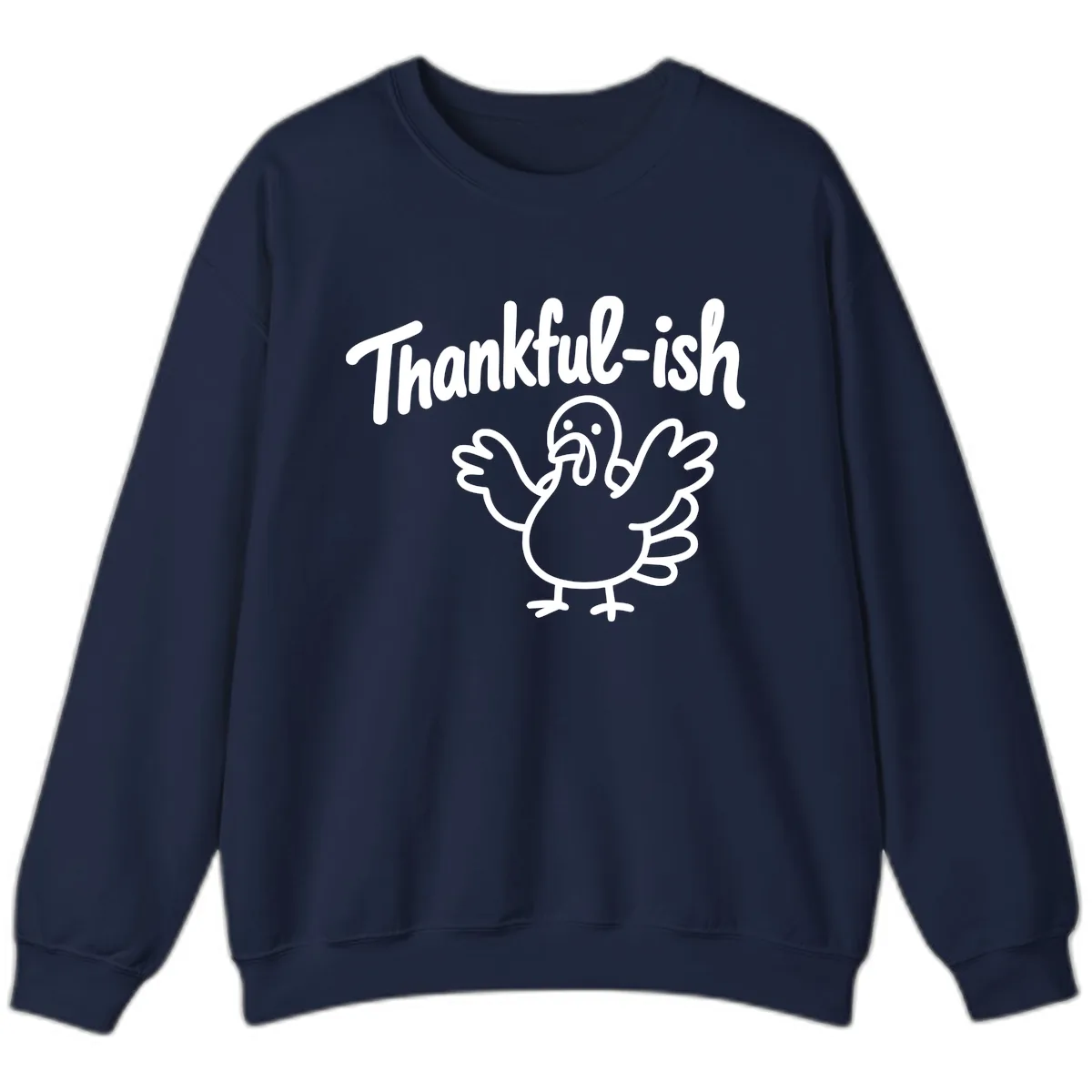 Thankful-ish Turkey Design Sweatshirt in Navy