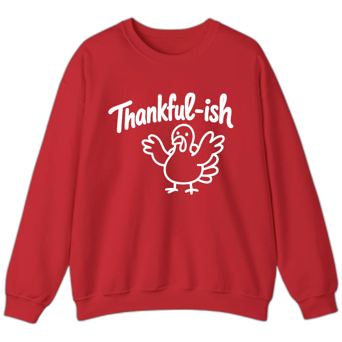 Thankful-ish Turkey Design Sweatshirt in Red