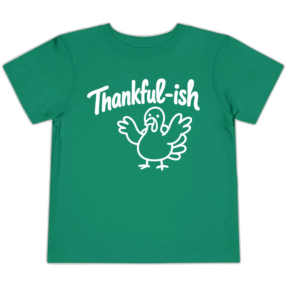 Thankful-ish Turkey Design Toddler T-Shirt in Kelly