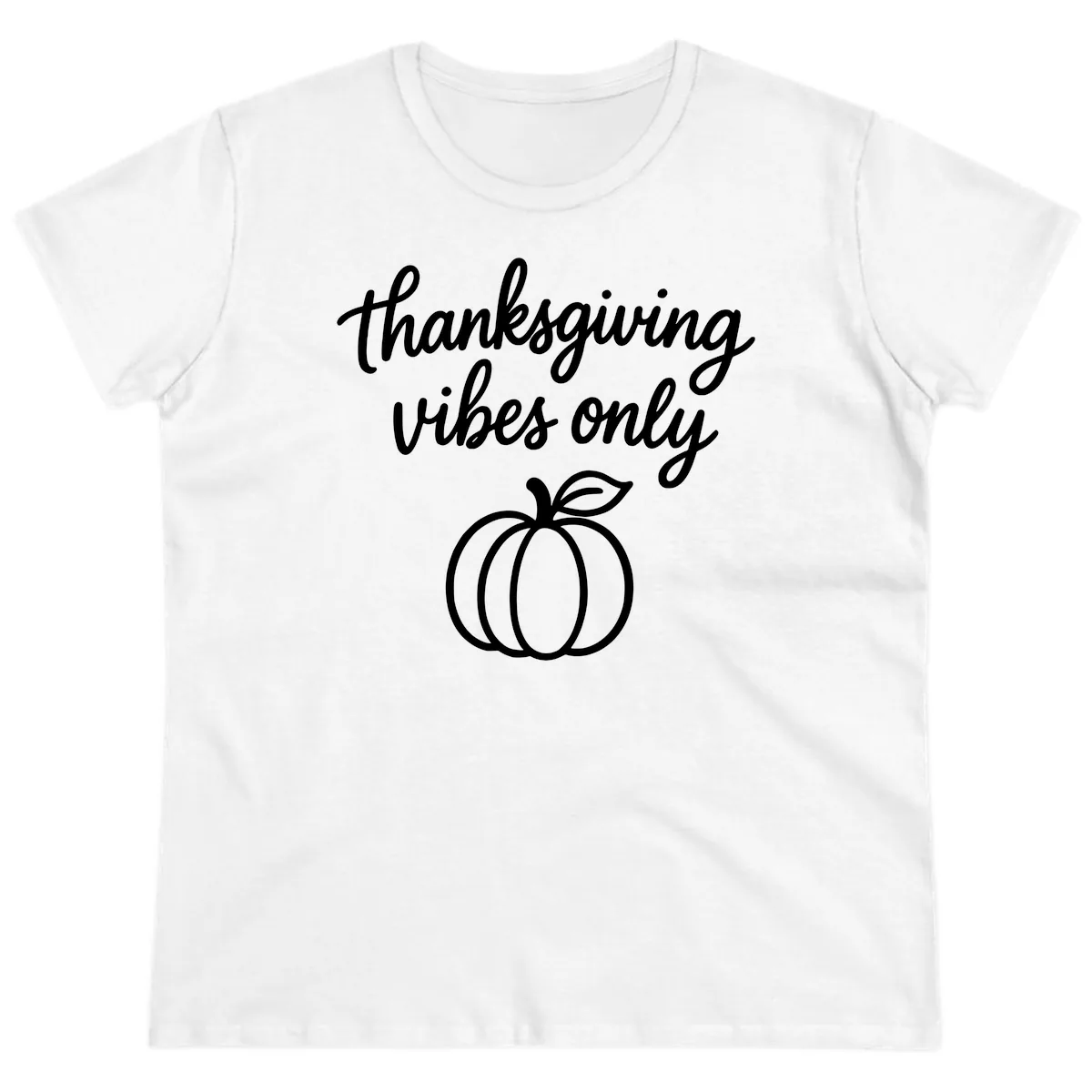 Thanksgiving Vibes Only Ladies Tee in White