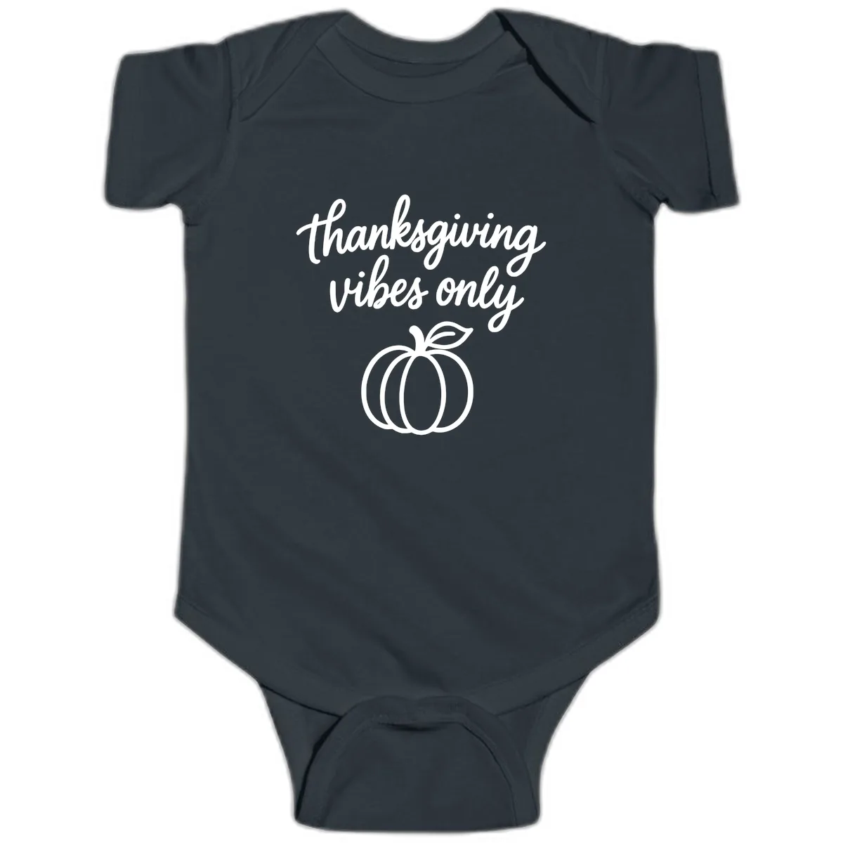 Thanksgiving Vibes Only Baby Onesie in Black