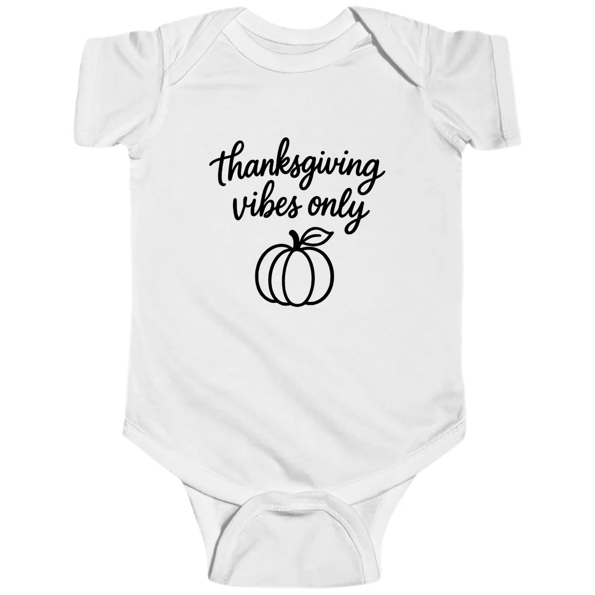 Thanksgiving Vibes Only Baby Onesie in White