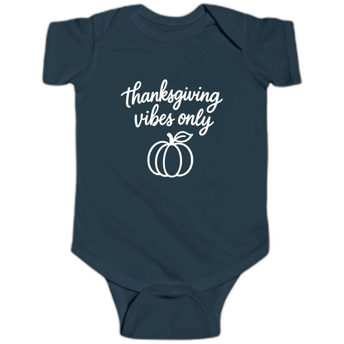 Thanksgiving Vibes Only Baby Onesie in Navy