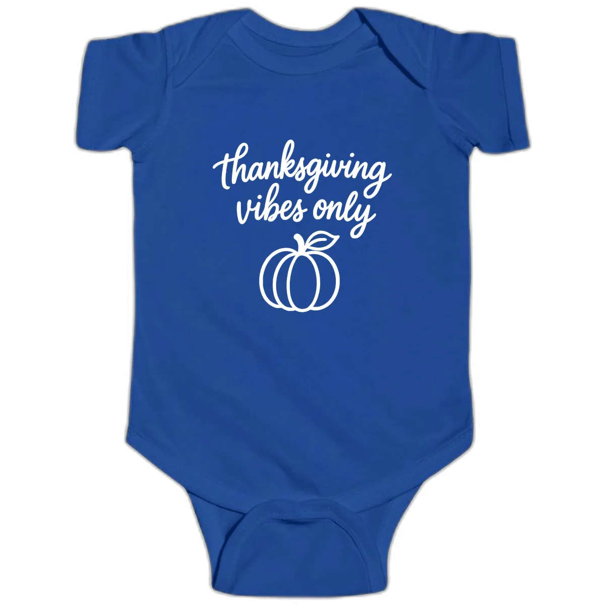 Thanksgiving Vibes Only Baby Onesie in Royal
