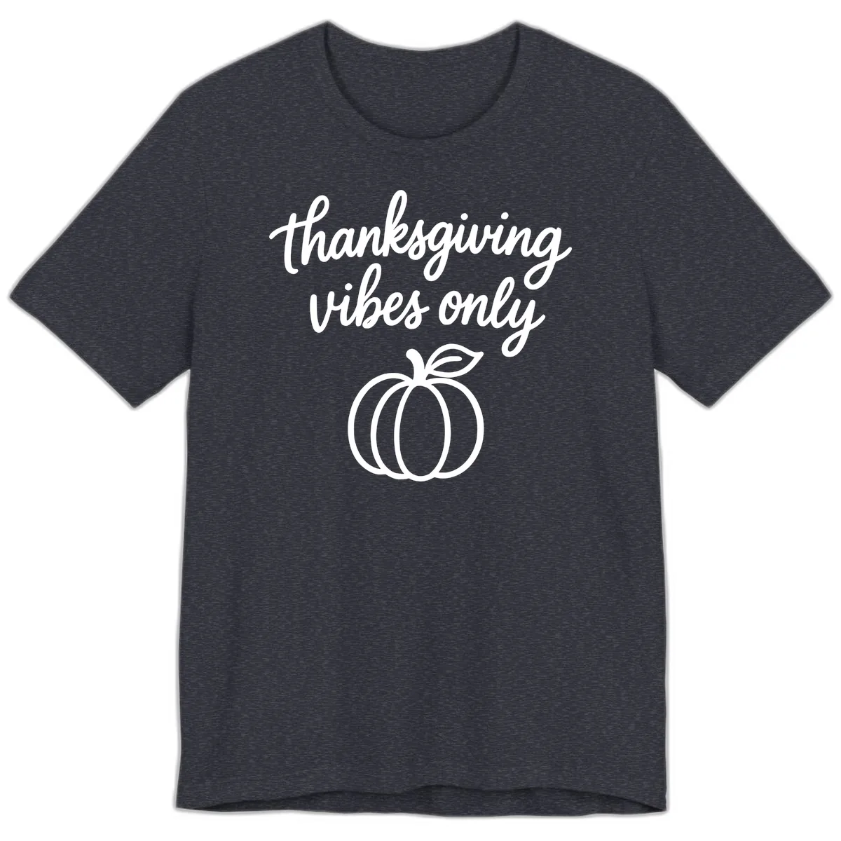 Thanksgiving Vibes Only Premium T-Shirt in Heather Navy