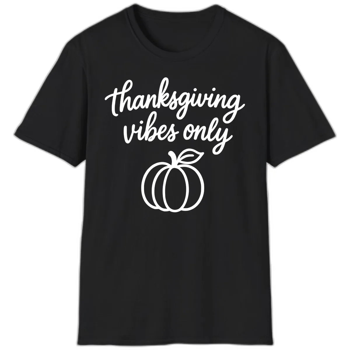 Thanksgiving Vibes Only T-Shirt in Black