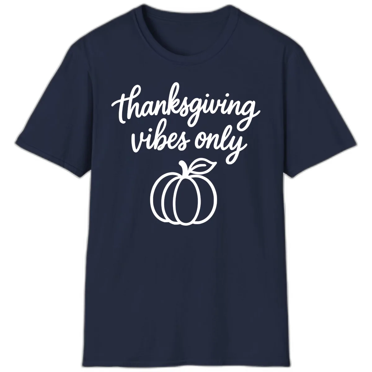 Thanksgiving Vibes Only T-Shirt in Navy