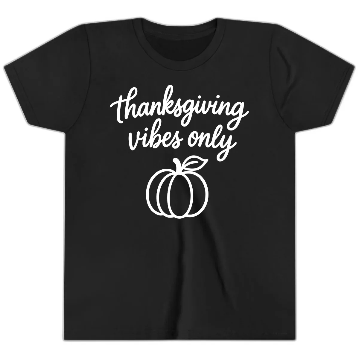 Thanksgiving Vibes Only Youth T-Shirt in Black