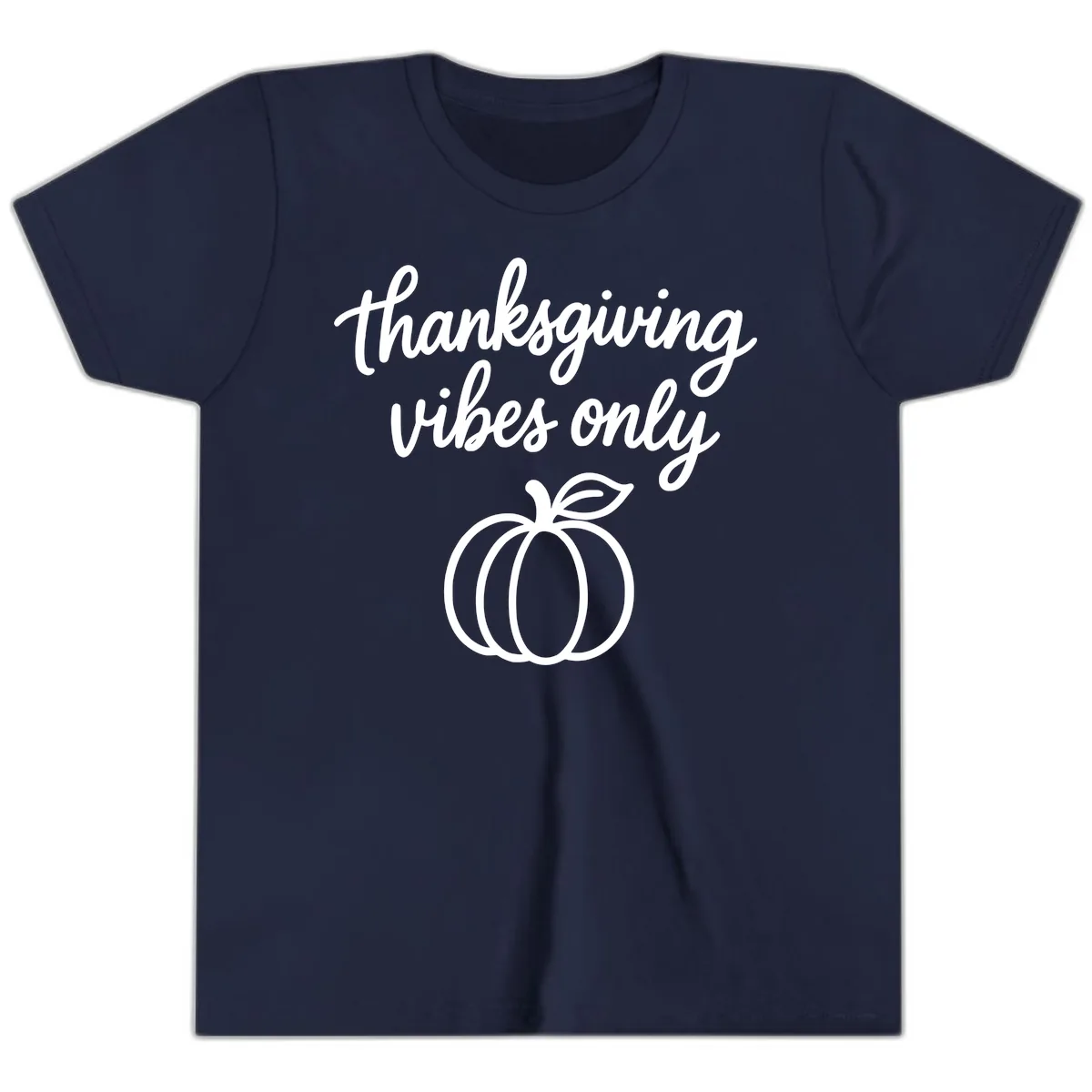 Thanksgiving Vibes Only Youth T-Shirt in Navy
