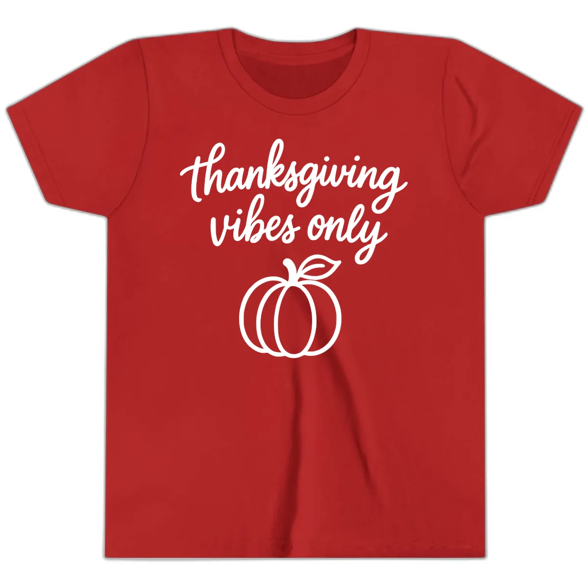 Thanksgiving Vibes Only Youth T-Shirt in Red