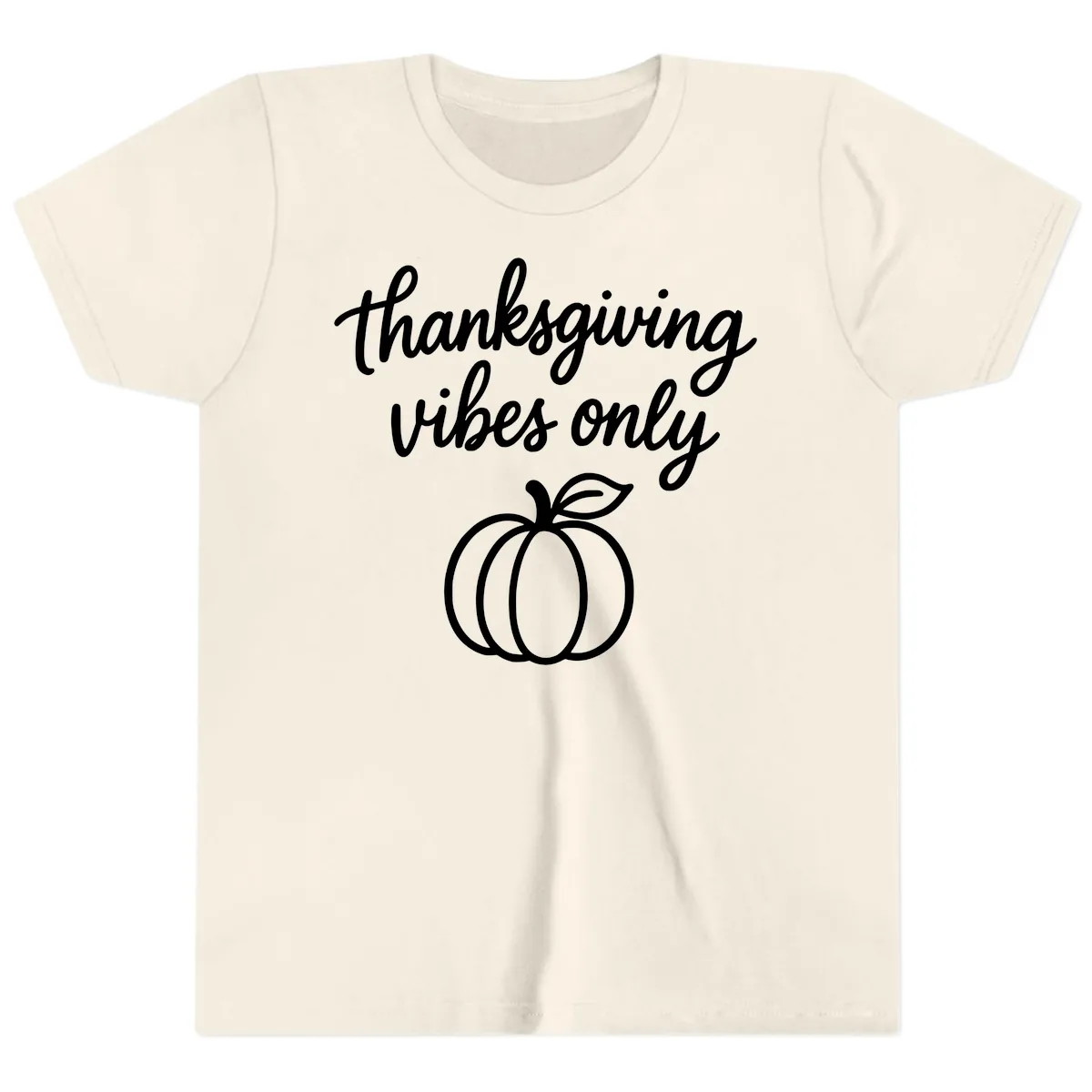 Thanksgiving Vibes Only Youth T-Shirt in Natural