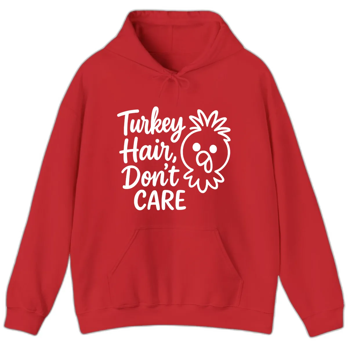 Turkey Hair Don't Care Hoodie in Red