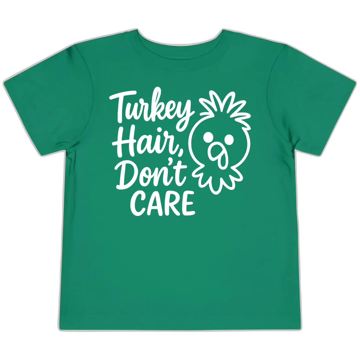 Turkey Hair Don't Care Toddler T-Shirt in Kelly