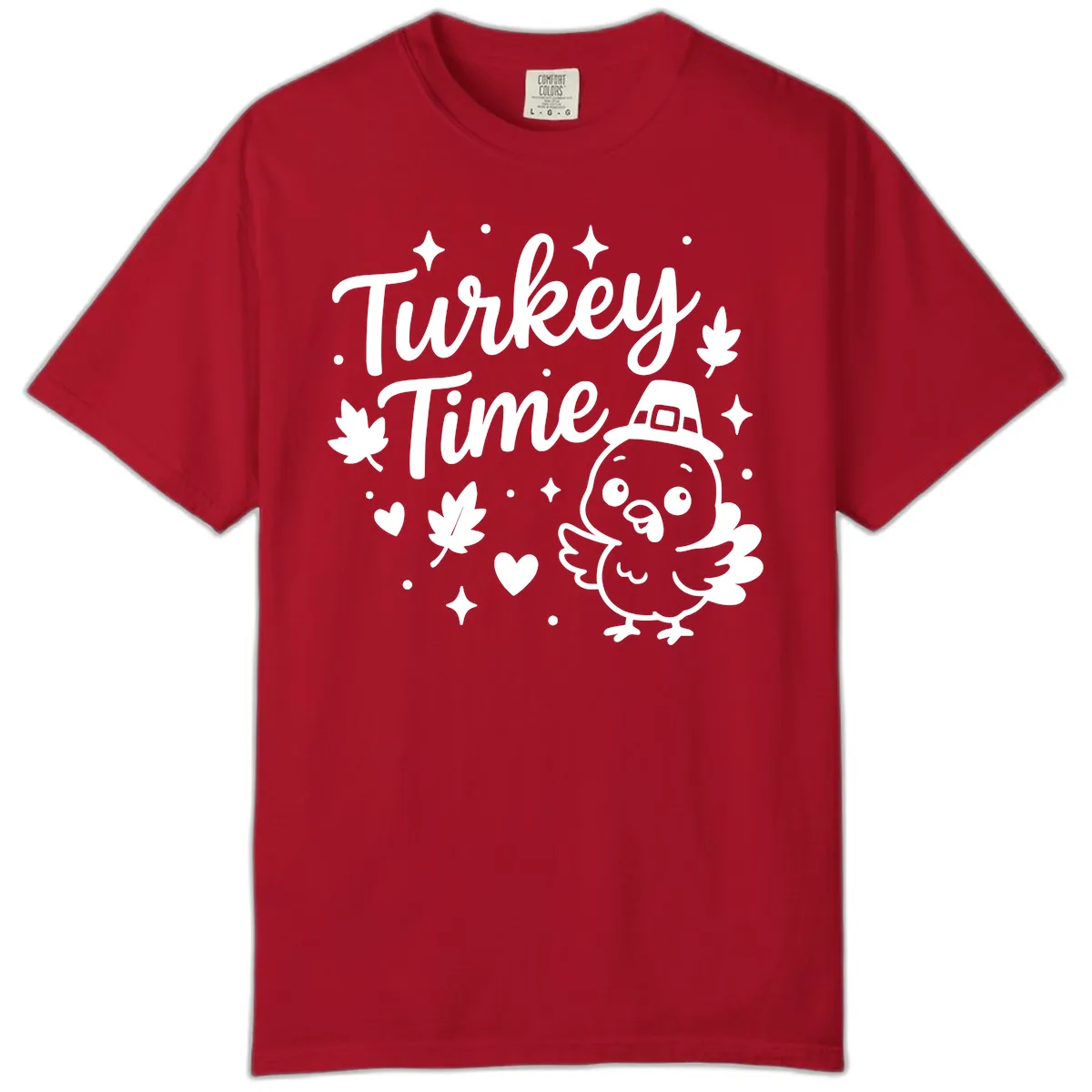 Cute Turkey Time Thanksgiving Design Comfort Color in Red