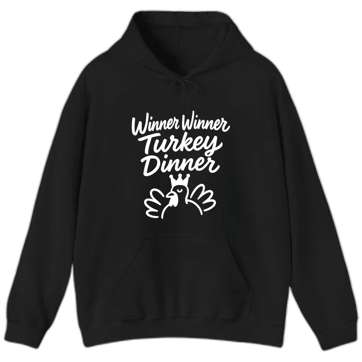 Winner Winner Turkey Dinner Celebration Hoodie in Black