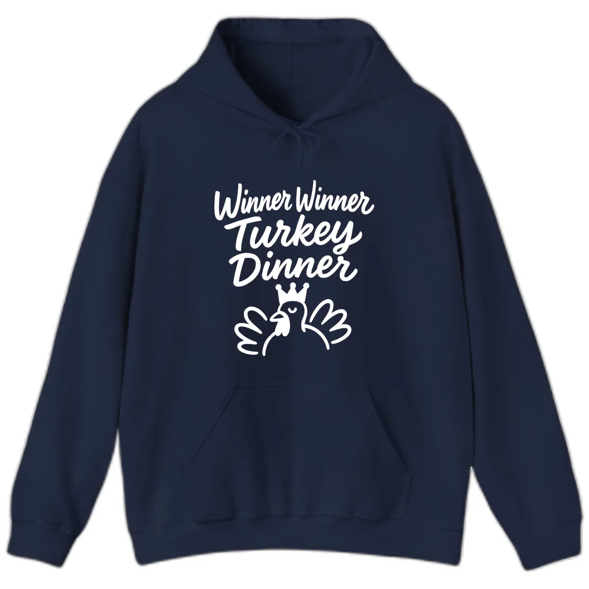 Winner Winner Turkey Dinner Celebration Hoodie in Navy