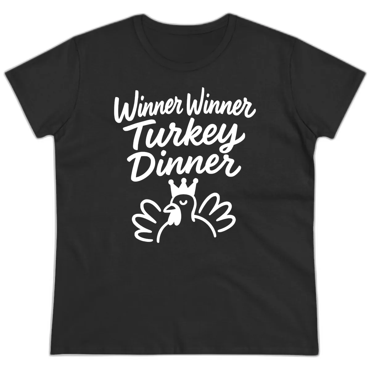 Winner Winner Turkey Dinner Celebration Ladies Tee in Black