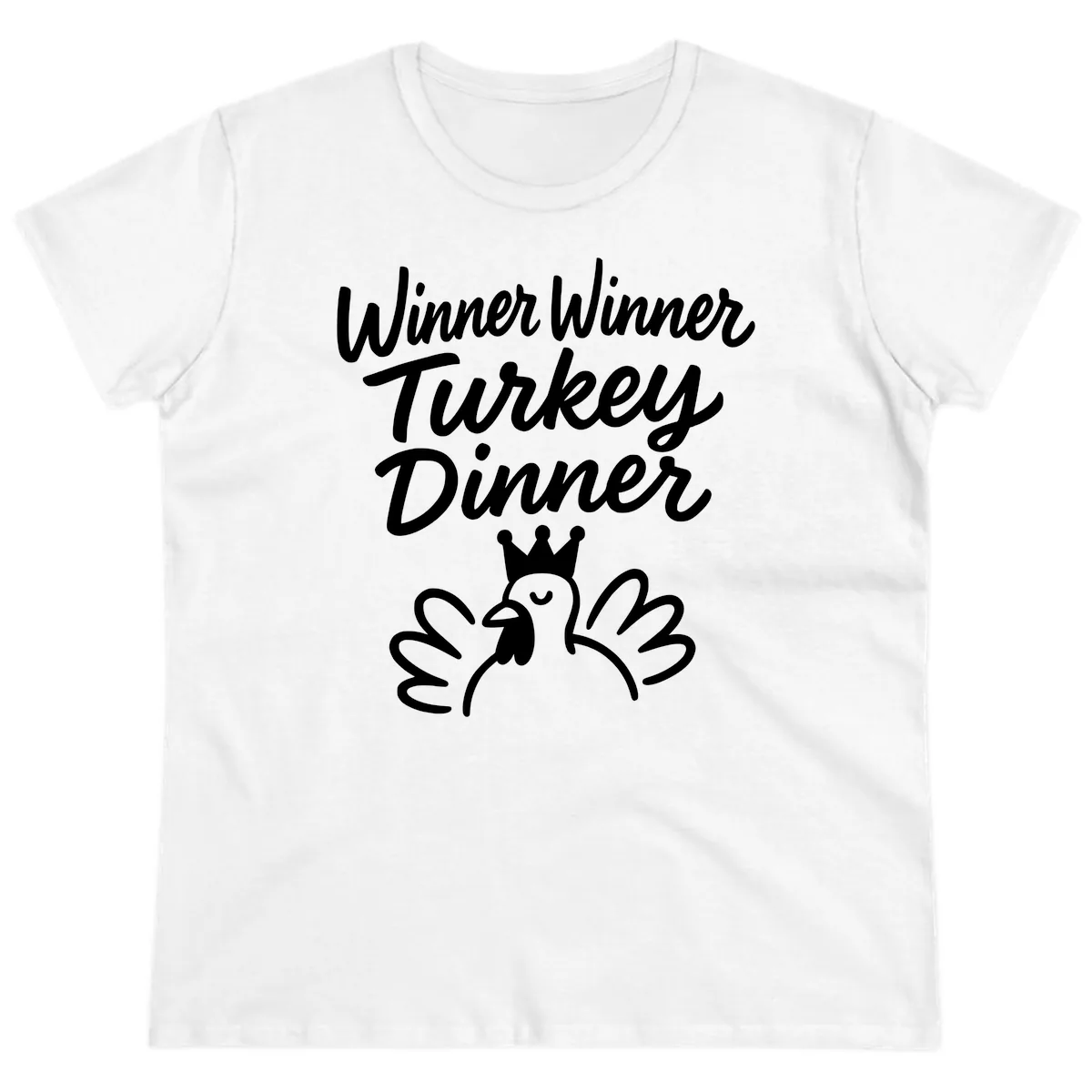 Winner Winner Turkey Dinner Celebration Ladies Tee in White