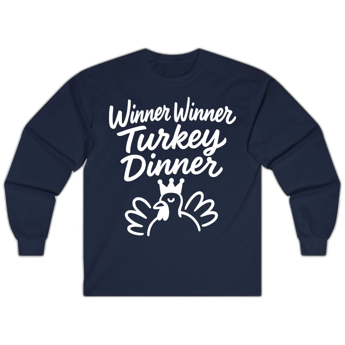 Winner Winner Turkey Dinner Celebration Long Sleeve in Navy