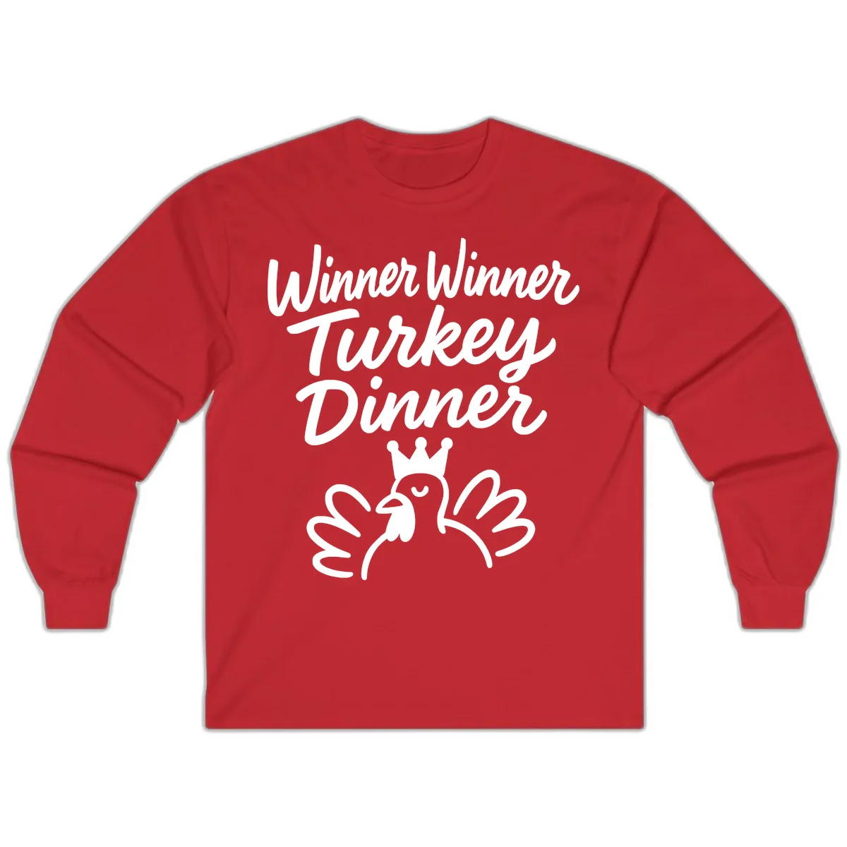 Winner Winner Turkey Dinner Celebration Long Sleeve in Red