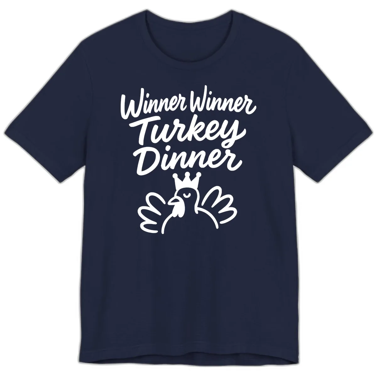 Winner Winner Turkey Dinner Celebration Premium T-Shirt in Navy