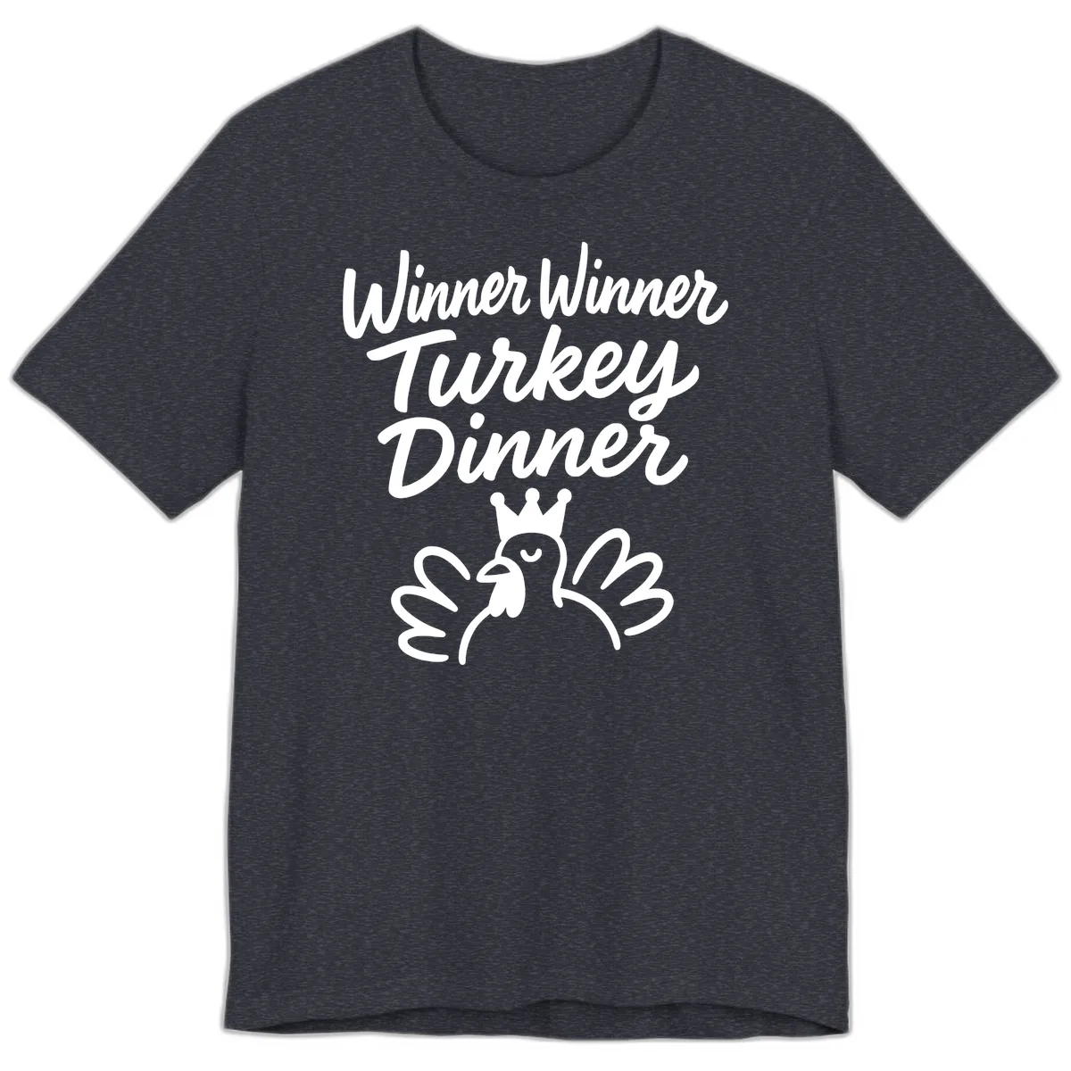 Winner Winner Turkey Dinner Celebration Premium T-Shirt in Heather Navy