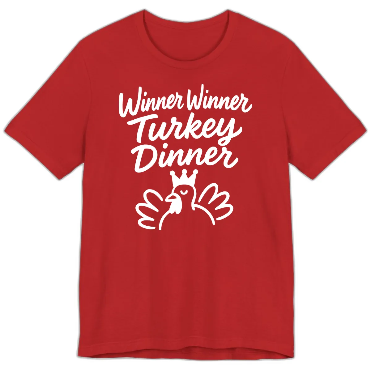 Winner Winner Turkey Dinner Celebration Premium T-Shirt in Red