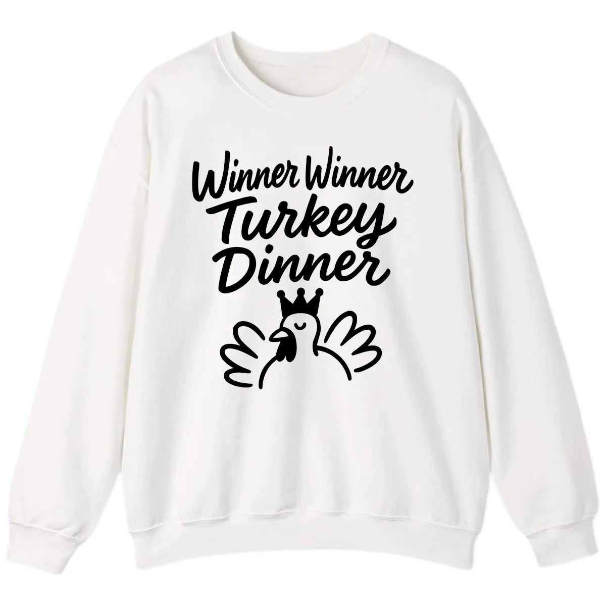 Winner Winner Turkey Dinner Celebration Sweatshirt in White