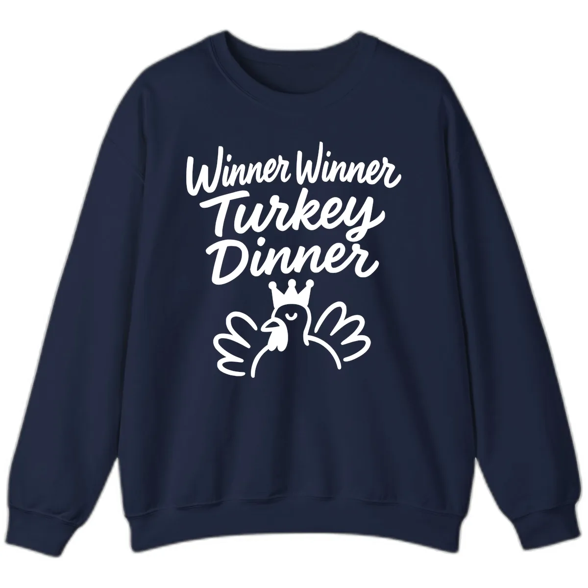 Winner Winner Turkey Dinner Celebration Sweatshirt in Navy