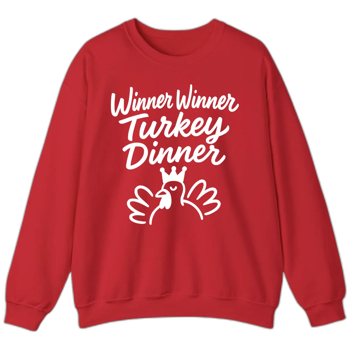 Winner Winner Turkey Dinner Celebration Sweatshirt in Red