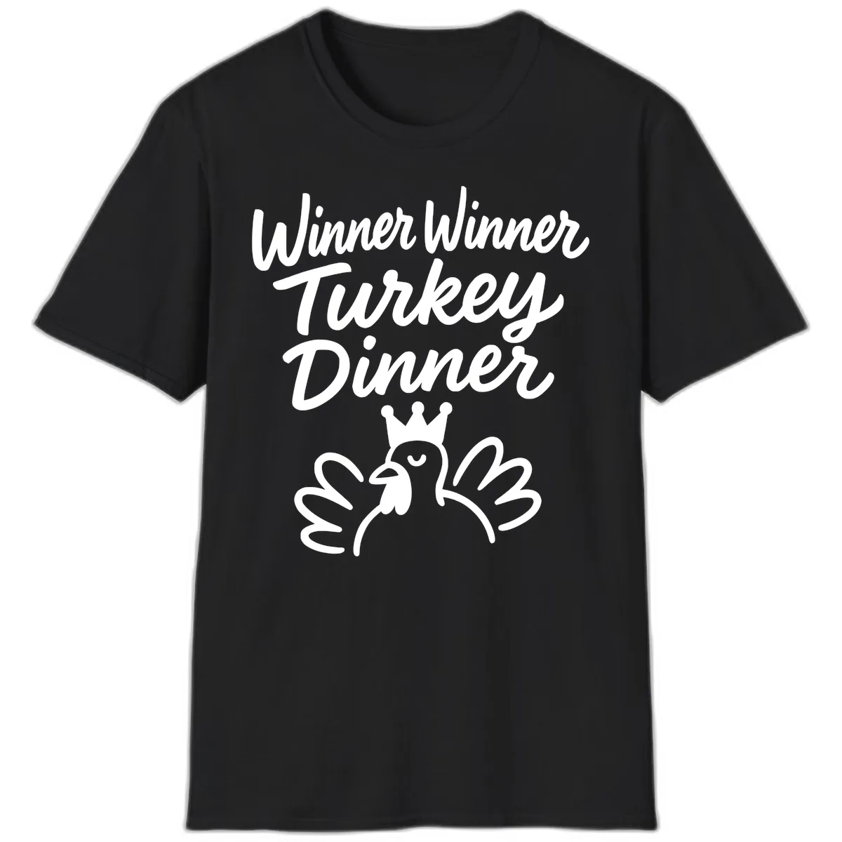 Winner Winner Turkey Dinner Celebration T-Shirt in Black