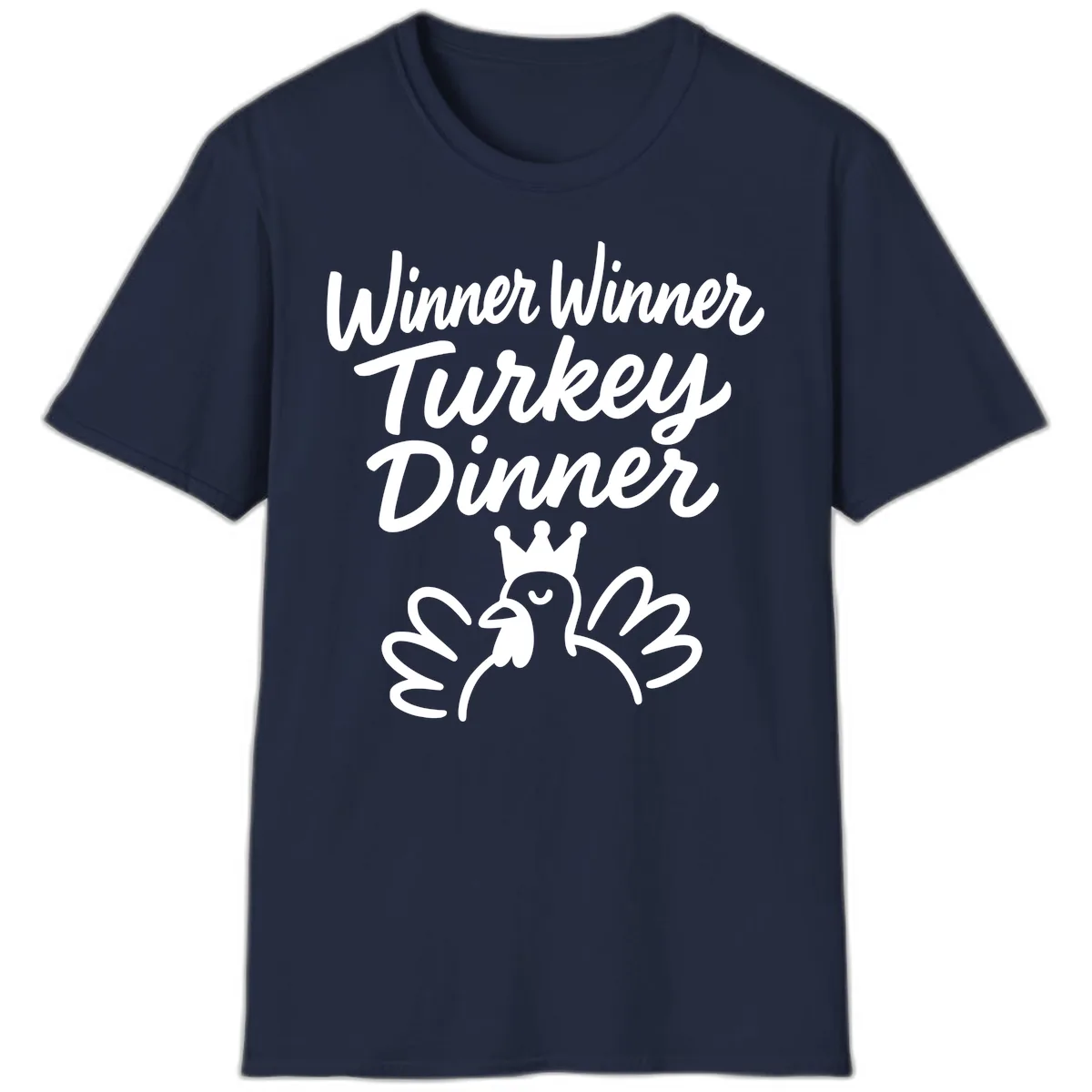 Winner Winner Turkey Dinner Celebration T-Shirt in Navy